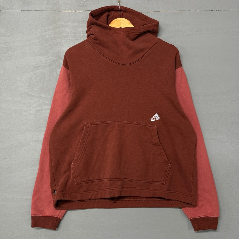 Nike Hoodie Burgundy Pink Kyrie Reward Journey Colorblock Pullover Medium - Picture 2 of 6